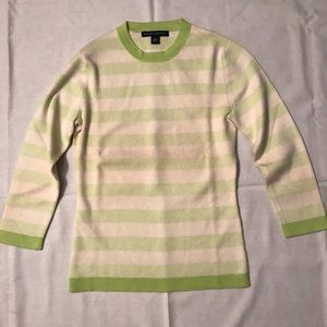 NWT BR Striped Crewneck 3/4 Sleeve Sweater